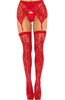 Red lace thigh highs & garterbelt