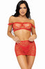 Erotic red 2 pc lingerie set with hearts