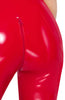 Erotic red vinyl catsuit with shiny surface