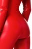 Red wet look catsuit