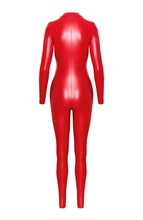 Load image into Gallery viewer, Red wet look catsuit