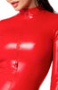 Red wet look catsuit