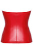 Red wet look corset with front zip