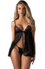 Sexy black chemise & thong set