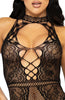 Black crotchless lingerie bodysuit