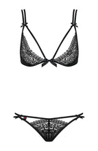 Load image into Gallery viewer, Sexy black lace bra &amp; thong set