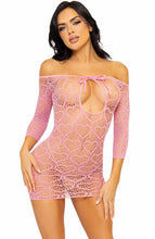 Load image into Gallery viewer, Sexy Pink dress lingerie with hearts