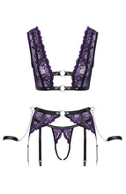 Load image into Gallery viewer, Sexy purple lingerie set with restraints