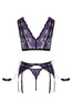 Sexy purple lingerie set with restraints