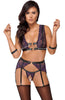 Sexy purple lingerie set with restraints