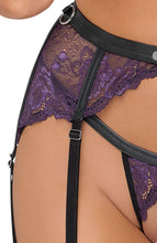 Load image into Gallery viewer, Sexy purple lingerie set with restraints