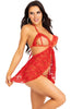 Sexy red babydoll chemise lingerie