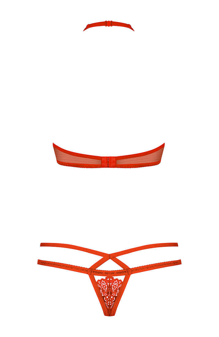 Sexy red lace bra & panty set