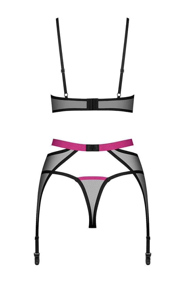 Sheer black 3 pc lingerie set