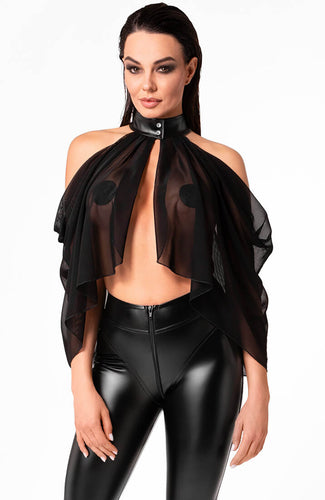 Sheer black bolero cape