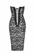 Load image into Gallery viewer, Sheer black lace bodycon dress