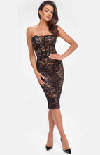 Load image into Gallery viewer, Sheer black lace bodycon dress