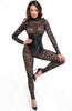 Lace X Wet look catsuit