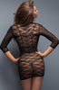 Sheer black lace dress - back