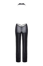 Load image into Gallery viewer, Sultry black mesh jumpsuit with sparkling glitter accents - for those who love to glow with confidence