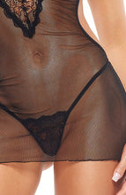 Load image into Gallery viewer, Sheer black mesh slip chemise