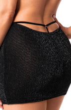 Load image into Gallery viewer, Sheer black mesh waterfall dress with glitter