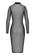 Load image into Gallery viewer, Sheer black midi dress