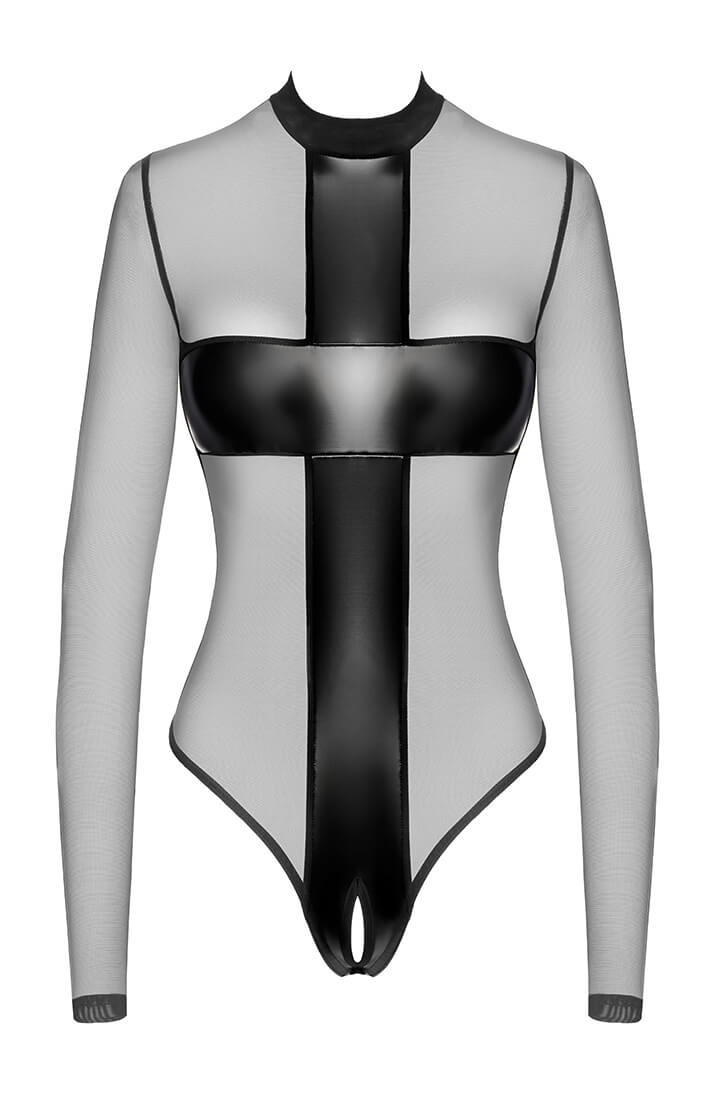 Transparent mesh and wet look body by COAX Copenhagen Fetish