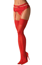 Load image into Gallery viewer, Sheer red thigh high nylons