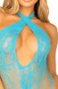 Sexy turquoise halter lingerie bodysuit