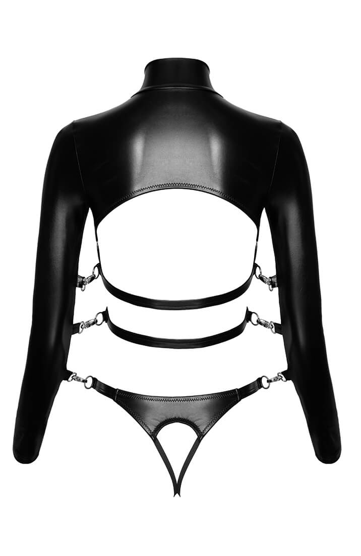 COAX Copenhagen open cup fetish lingerie with silver hardware
