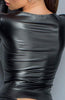 Sexy black Wet look catsuit with easy-access