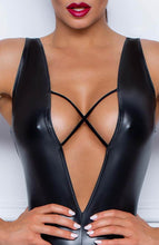 Load image into Gallery viewer, Wet look catsuit with strappy back