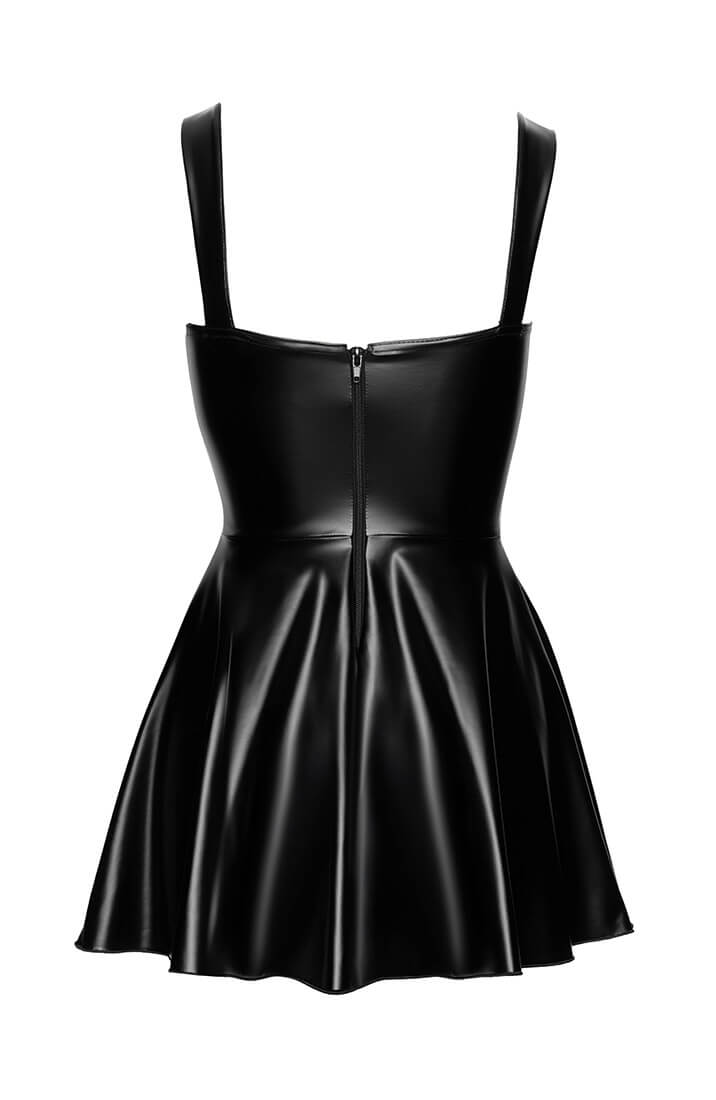 COAX Fetish lace-up wet look mini dress with square neckline and seductive fit