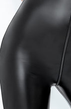 Load image into Gallery viewer, Skin-tight black wet look X snakeskin catsuit