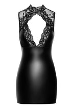 Load image into Gallery viewer, Wet look X lace keyhole dress