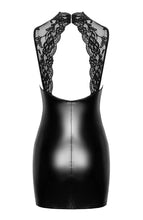 Load image into Gallery viewer, Wet look X lace keyhole dress