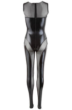 Load image into Gallery viewer, Lace-up drama meets sheer allure in this COAX Copenhagen wet look catsuit - the perfect mix of power and seduction