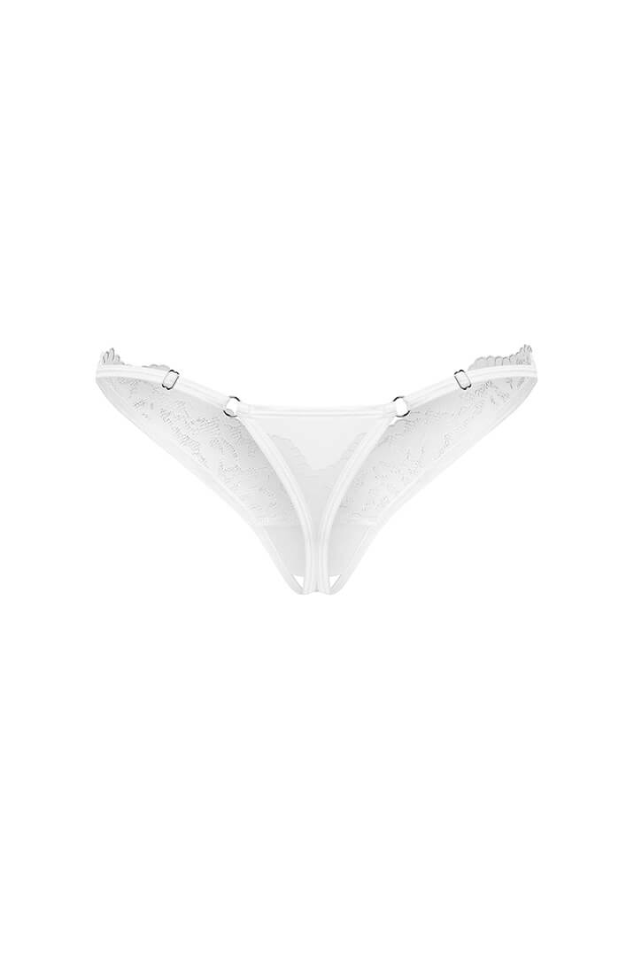 White crotchless thong - Erotic lingerie