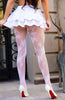 White fishnet pantyhose with snowflakes