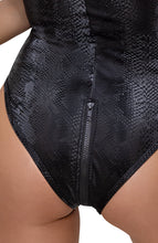 Load image into Gallery viewer, Black faux snakeskin bodysuit - Option One