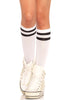 White knee highs with black stripes