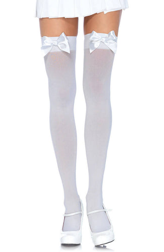 White thigh highs with white bow
