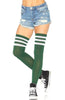 Army green Athlete stockings with white stripes