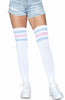 White Athlete stockings with pastel stripes