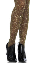 Load image into Gallery viewer, Black tights with gold glitter