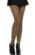 Load image into Gallery viewer, Black tights with gold glitter