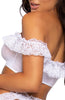 White lace ruffle crop top and panty - On The Wish List
