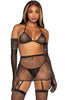 5Pc rhinestone fishnet lingerie - Catch Me if You Can