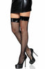 Fishnet stockings with vinyl top